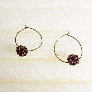 Red Ball Loop Earrings Shine Classic